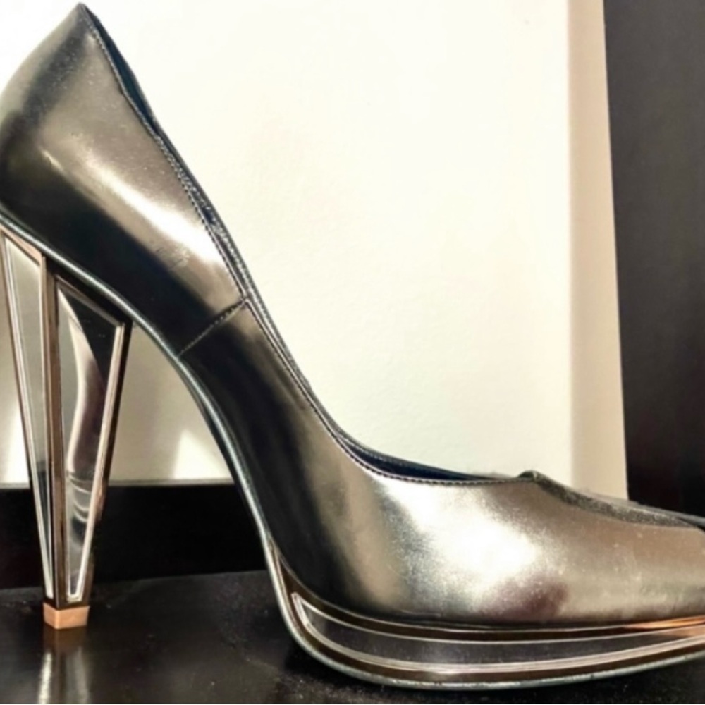 YSL Silver Mirror High Heel Pumps